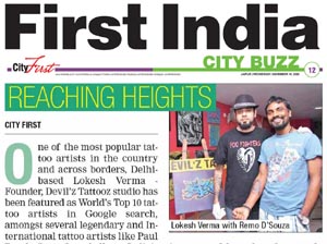 Lokesh Verma in Top 10 of Best tattoo artists in the world