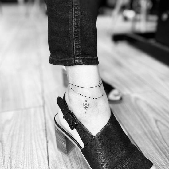 ankle band bracelet tattoo minimalist ornamental female