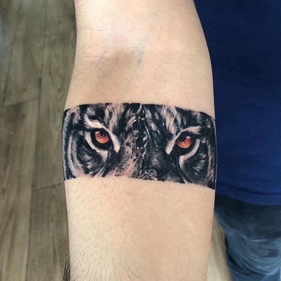 armband tiger safari tattoo male lower arm forearm 1