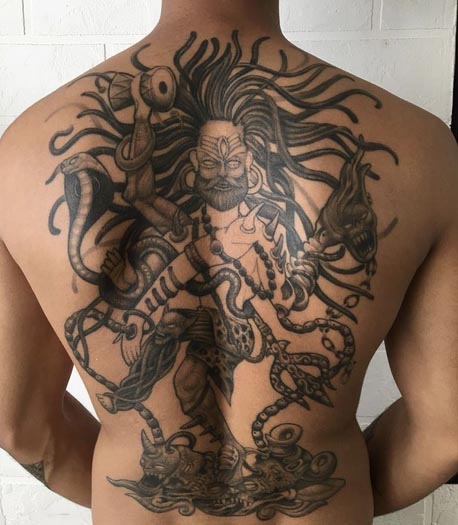 dancing shiva tattoo design man full back