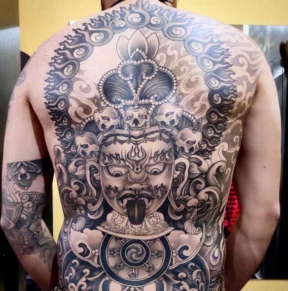 kali tattoo design male full back