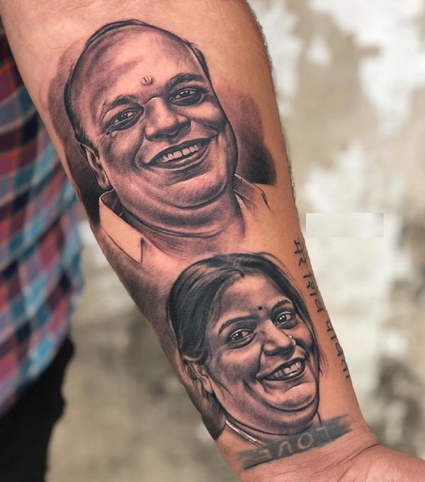 male arm mom dad portrait