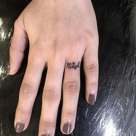 name nitish tattoo design idea female ring finger