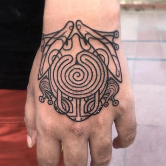 padmavyuha chakravyuha tattoo design boy hand