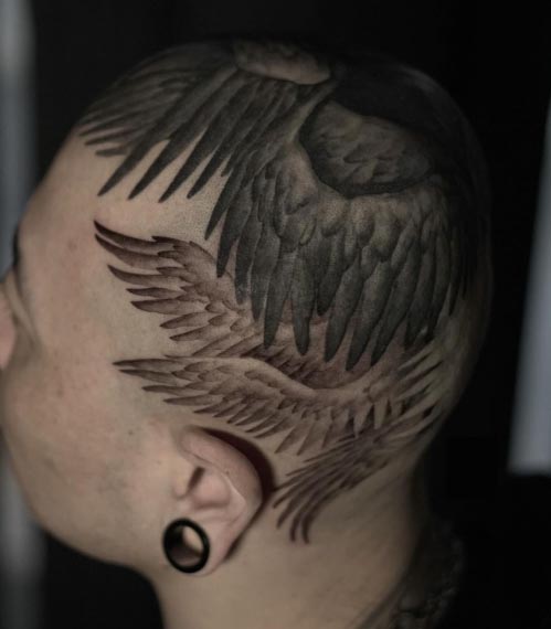 seraphim inspired tattoo design male full head 2