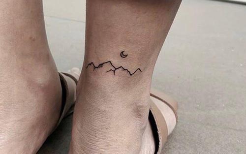 ankle mountains and the moon tattoo