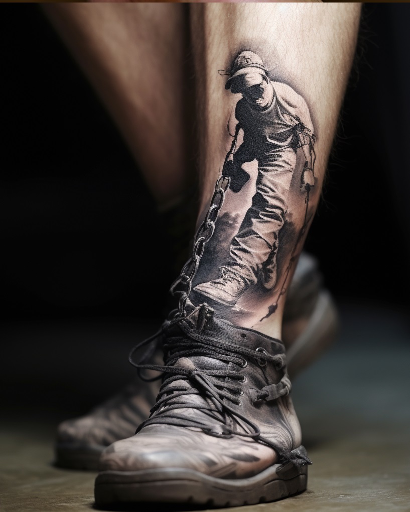 ankle tattoo front custom design