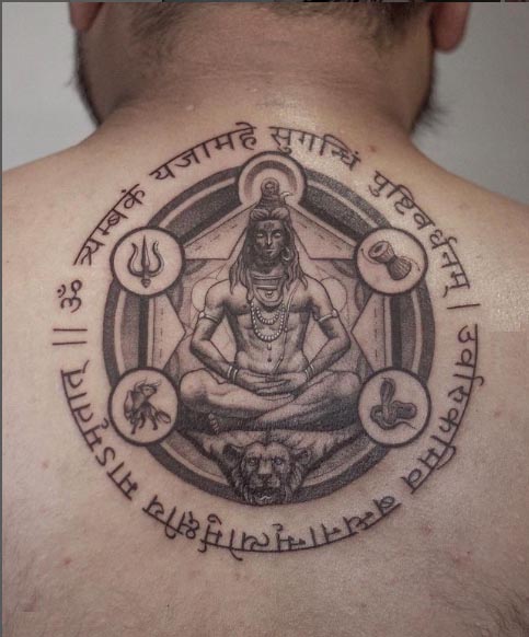 back spiritual shiva tattoo