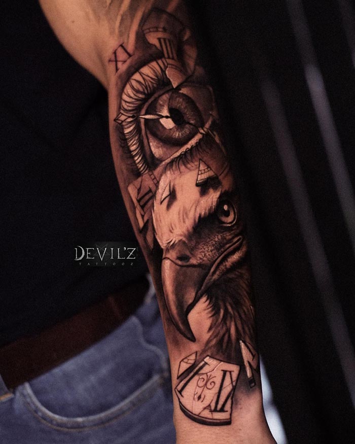 forearm majestic eagle tattoo