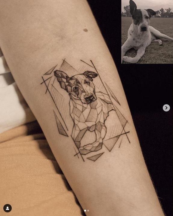 innerarm portrait tattoo pet dog love