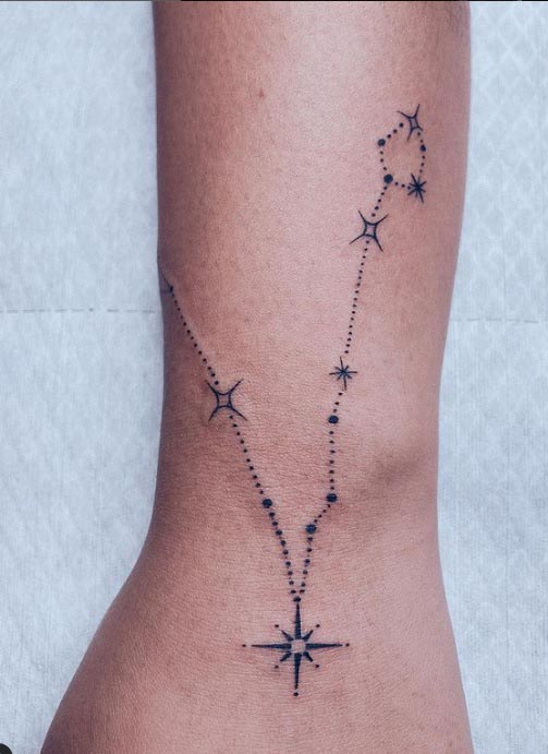 wrist tattoo star constellation tattoo