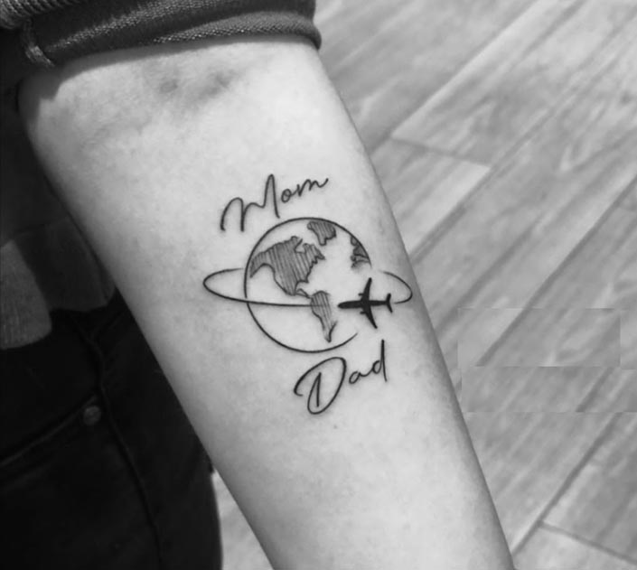 mom dad equals to world tattoo
