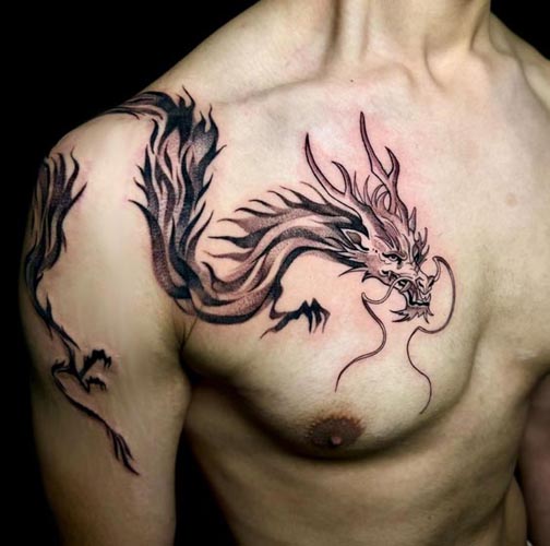 dragon best tattoo design male chest shoulder bicep