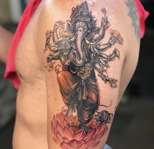 cool lord ganesh tattoo design