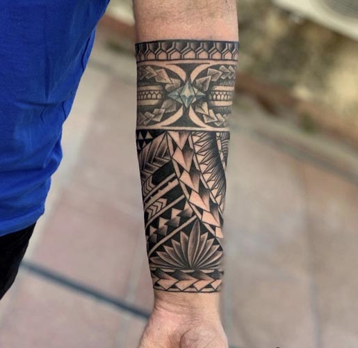 armband freehand tattoo polynesian samoan male half sleeve 1