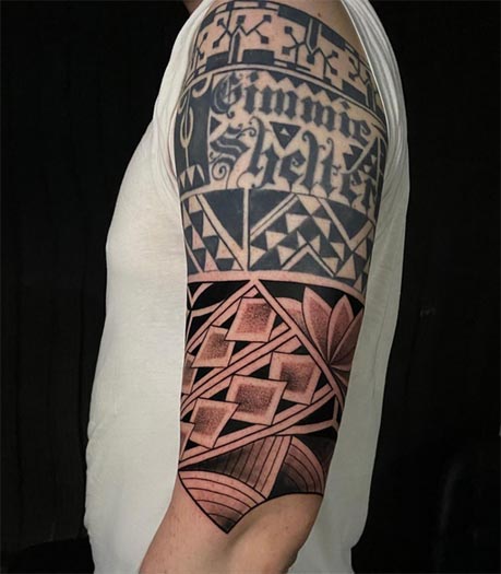 maori polynesian tattoo male half sleeve 1