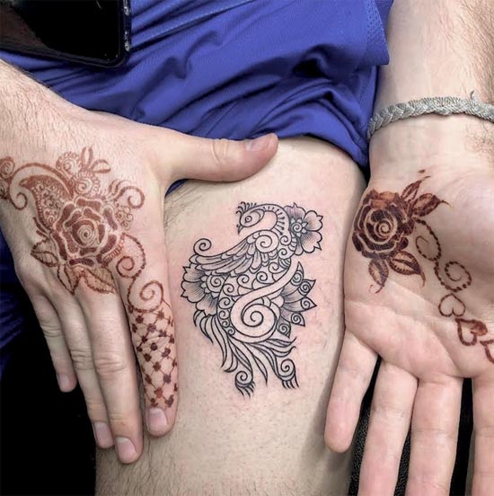 mehndi simple tattoo design for boys upper thigh