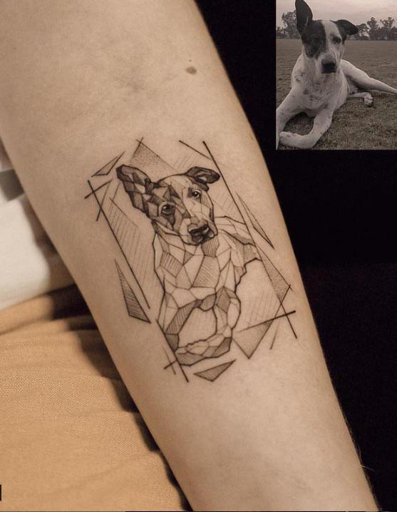 forearm pet love portrait tattoo