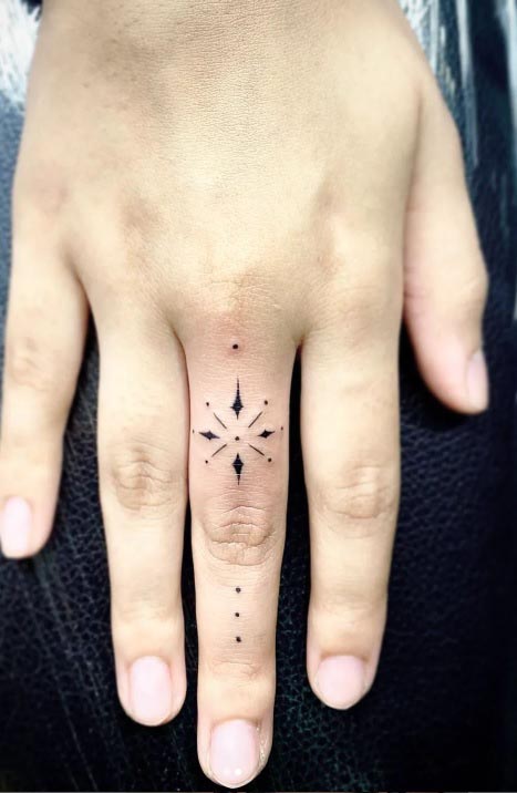 hand finger minimal tattoo