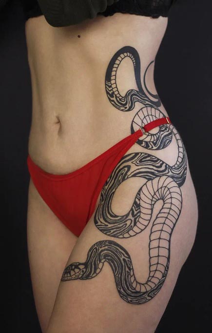 ribcage snake tattoo design