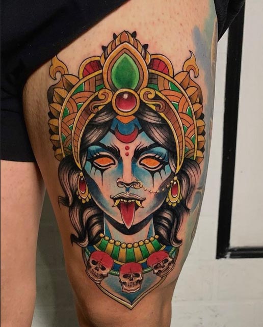 thigh tattoo kali