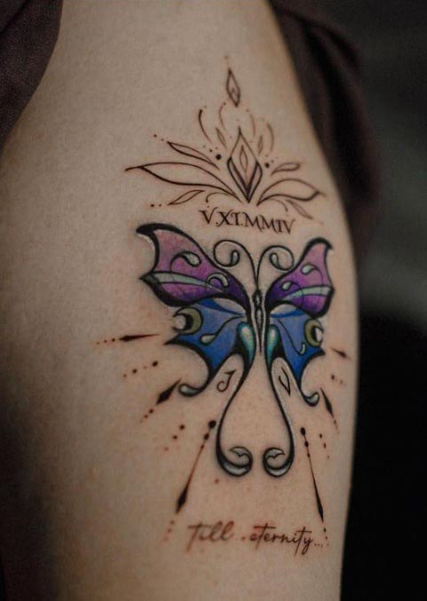 upperarm butterfly tattoo