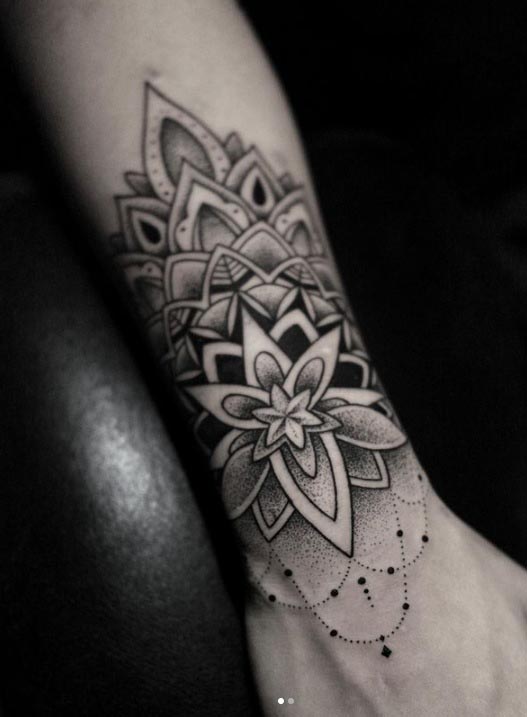 wrist mandala tattoo art