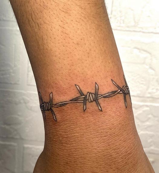 barbwire tattoo male wrist band