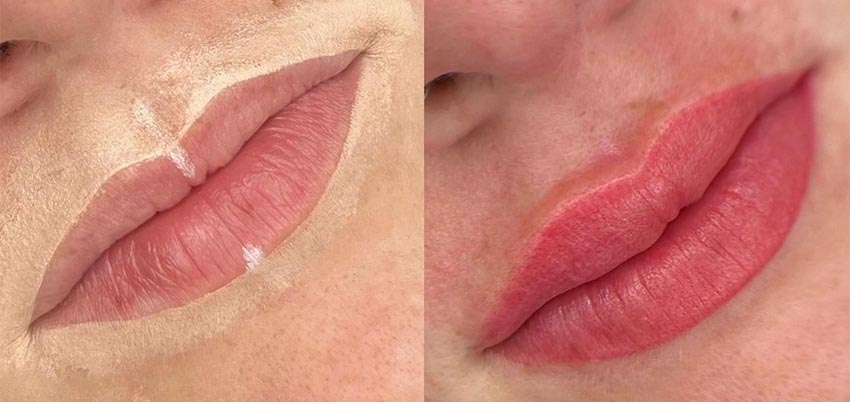 lip blushing before and after delhi india cost at devilz tattooz